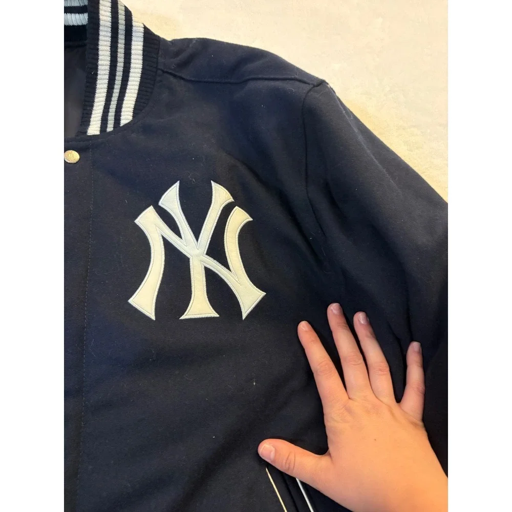 JH Design New York Yankees Reversible Varsity Jacket Navy Mens 3XL Bomber MLB